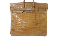 Load image into Gallery viewer, 新品同様 HERMES エルメス ハンドバッグ オータクロア50 ベージュロゼ シルバー金具 ◻︎Q刻印 中古 4b009991