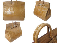 Load image into Gallery viewer, 新品同様 HERMES エルメス ハンドバッグ オータクロア50 ベージュロゼ シルバー金具 ◻︎Q刻印 中古 4b009991