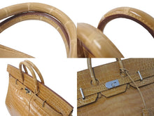 Load image into Gallery viewer, 新品同様 HERMES エルメス ハンドバッグ オータクロア50 ベージュロゼ シルバー金具 ◻︎Q刻印 中古 4b009991