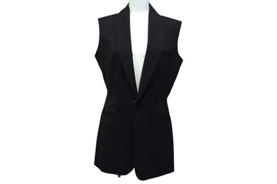 Jean Paul Gaultier ジャンポール ゴルチェ フェム ロングベスト ブラック ファー ナイロン サイズ40 美品 中古 4c076388