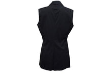 画像をギャラリービューアに読み込む, Jean Paul Gaultier ジャンポール ゴルチェ フェム ロングベスト ブラック ファー ナイロン サイズ40 美品 中古 4c076388