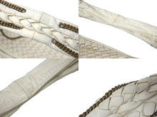 画像をギャラリービューアに読み込む, BOTTEGA VENETA ボッテガヴェネタ ホーボー イントレチャート ワンショルダーバッグ 169867 ホワイト 美品 中古 4c076396