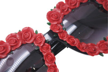 画像をギャラリービューアに読み込む, DOLCE &amp; GABBANA ドルチェアンドガッバーナ サングラス ローズ 薔薇 DG4253 ブラック レッド プラスチック 50□27 140 良品 中古 4c076527
