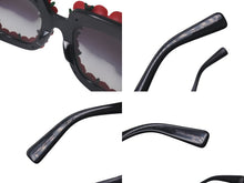 画像をギャラリービューアに読み込む, DOLCE &amp; GABBANA ドルチェアンドガッバーナ サングラス ローズ 薔薇 DG4253 ブラック レッド プラスチック 50□27 140 良品 中古 4c076527