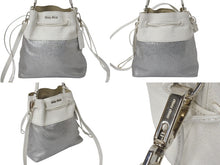 画像をギャラリービューアに読み込む, MIUMIU ミュウミュウ マドラス ハンドバッグ ショルダーバッグ R1129C バイカラー ホワイト シルバー レザー シルバー金具 中古 4c076630