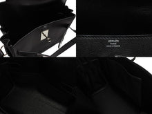 Load image into Gallery viewer, HERMES エルメス ショルダーバッグ ケリーメッセンジャーバッグ エバーグレイン ブラック シルバー金具 W刻印 美品 中古 4b007805