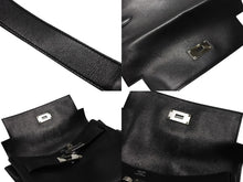 Load image into Gallery viewer, HERMES エルメス ショルダーバッグ ケリーメッセンジャーバッグ エバーグレイン ブラック シルバー金具 W刻印 美品 中古 4b007805