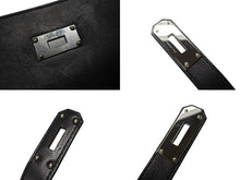 Load image into Gallery viewer, HERMES エルメス ショルダーバッグ ケリーメッセンジャーバッグ エバーグレイン ブラック シルバー金具 W刻印 美品 中古 4b007805