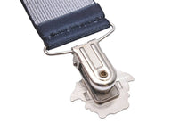 画像をギャラリービューアに読み込む, VERSACE ベルサーチ サスペンダー メデューサ ヴィンテージ シルバー ネイビー×ホワイト 美品 中古 8124