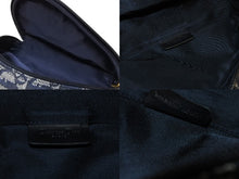 画像をギャラリービューアに読み込む, 極美品 ChristianDior クリスチャンディオール サドルポーチ MC1928 トロッター柄 キャンバス レザー ネイビー ゴールド金具 中古 4b008970