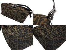 画像をギャラリービューアに読み込む, 極美品 FENDI フェンディ マンマバケット ワンショルダーバッグ 26325 ズッカ柄 ブラウン キャンバス レザー シルバー金具 中古 4b009080