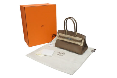 新品未使用 HERMES エルメス ショルダーバーキン29 ハンドバッグ エバーカラー エトープ K刻印 SV金具 中古 4b009240