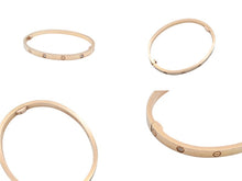 画像をギャラリービューアに読み込む, CARTIER カルティエ LOVE BRACELET SMALL ラブ ブレスレット バングル スモールモデル ハーフダイヤ イエローゴールド 750 サイズ15 美品 中古 4b009412