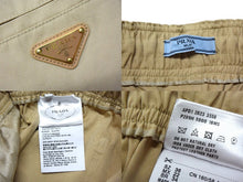 画像をギャラリービューアに読み込む, 極美品 PRADA プラダ パンツ ストレートカット ロゴ プレート P289H S000 1BMS ベージュ コットン サイズ36 中古 4b000947
