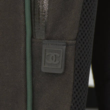 画像をギャラリービューアに読み込む, CHANEL シャネル スポーツライン リュック バックパック ココマーク 8番台 キャンバス グリーン ブラック 美品 中古 4b009722