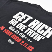 画像をギャラリービューアに読み込む, VINTAGE ヴィンテージ 00&#39;s GET RICH OR DIE TRYIN&#39; ムービーTシャツ サイズXXL 50CENT ブラック プロモーション 映画 美品 中古 4b009818