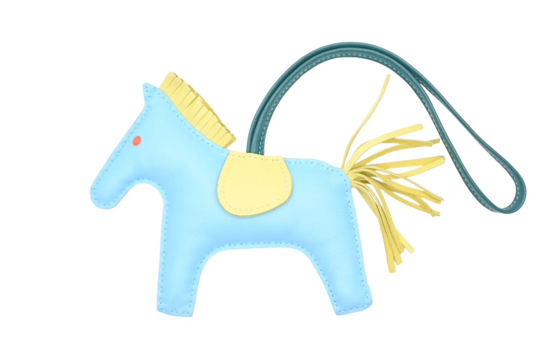 HERMES エルメス ロデオチャームMM バッグチャーム アニューロ クリノラン セレスト ライム マラカイト 美品 中古 4b009827