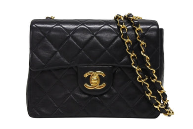 CHANEL シャネル ミニマトラッセ17 Sフラップ Sチェーンショルダーバッグ 1番台 ラムスキン ココマーク ブラック 美品 中古 4b009874