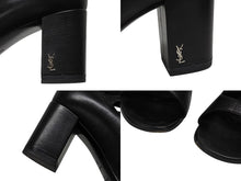 画像をギャラリービューアに読み込む, 極美品 SAINT LAURENT サンローラン 6連ベルトサンダル ヒール チャンキーソール レザー ブラック シルバー金具 サイズ38 中古 4b009954