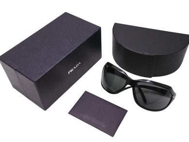 極美品 PRADA プラダ カーブ サングラス アイウェア SPR14G プラスチック 72◻︎16 110 ブラック シルバー金具 中古 4b006187