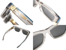 画像をギャラリービューアに読み込む, 新品同様 BOTTEGA VENETA ボッテガヴェネタ キャットアイ型 セルフレーム クリアフレーム サングラス BV1137S クリア ブルー 中古 4b005901