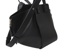 画像をギャラリービューアに読み込む, 極美品 LOEWE ロエベ ハンモックバッグ スモール ショルダーバッグ エンボス加工 2way レザー ブラック シルバー金具 中古 4b003003