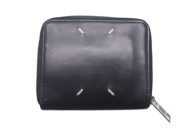 Maison Margiela メゾン マルジェラ 財布 ウォレット 折りたたみ ステッチロゴ レザー ブラック メンズ S55UI0197 中古 36507 正規品