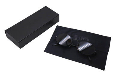 新品同様 Jean Paul Gaultier ジャンポールゴルチェ ラウンドサングラス 55-3175 メタル ブラック サイズ49□20 中古 4c070314