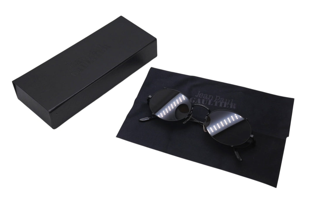 新品同様 Jean Paul Gaultier ジャンポールゴルチェ ラウンドサングラス 55-3175 メタル ブラック サイズ49□20 中古 4c070314