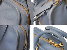 画像をギャラリービューアに読み込む, LOEWE ロエベ アマソナ23 2WAY ハンドバッグ ブルー レザー ショルダーバッグ ロゴ 352 30 N71 ゴールド金具 美品 中古 4c073045