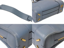 画像をギャラリービューアに読み込む, LOEWE ロエベ アマソナ23 2WAY ハンドバッグ ブルー レザー ショルダーバッグ ロゴ 352 30 N71 ゴールド金具 美品 中古 4c073045