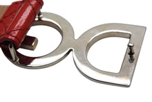 画像をギャラリービューアに読み込む, 極美品 DOLCE&amp;GABBANA ドルチェアンドガッバーナ キルティングベルト D&amp;G ロゴバックル レッド レザー シルバー金具 中古 4c075465