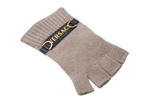 画像をギャラリービューアに読み込む, VERSACE ヴェルサーチ 手袋 指ぬきグローブ フィンガーレス手袋 GLOVES ベージュ カシミヤ レザー ゴールド金具 美品 中古 4c070101
