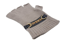 画像をギャラリービューアに読み込む, VERSACE ヴェルサーチ 手袋 指ぬきグローブ フィンガーレス手袋 GLOVES ベージュ カシミヤ レザー ゴールド金具 美品 中古 4c070101