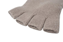 画像をギャラリービューアに読み込む, VERSACE ヴェルサーチ 手袋 指ぬきグローブ フィンガーレス手袋 GLOVES ベージュ カシミヤ レザー ゴールド金具 美品 中古 4c070101