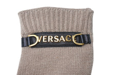 画像をギャラリービューアに読み込む, VERSACE ヴェルサーチ 手袋 指ぬきグローブ フィンガーレス手袋 GLOVES ベージュ カシミヤ レザー ゴールド金具 美品 中古 4c070101