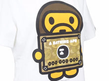 画像をギャラリービューアに読み込む, A BATHING APE アベインシングエイプ ゴールドエイプカード プリント Tシャツ ホワイト S レディース 美品 13598正規