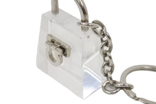 Load image into Gallery viewer, Salvatore Ferragamo サルヴァトーレフェラガモ キーホルダー キーチャーム ガンチーニ型 クリア シルバー金具 美品 中古 24528