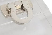 Load image into Gallery viewer, Salvatore Ferragamo サルヴァトーレフェラガモ キーホルダー キーチャーム ガンチーニ型 クリア シルバー金具 美品 中古 24528