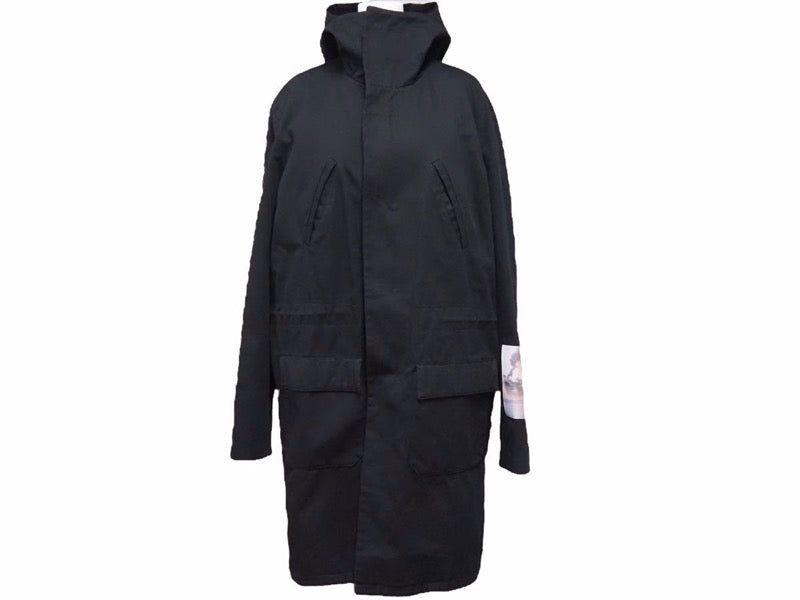アーカイブ RAF SIMONS ラフシモンズ 15SS モッズコート ブラック マルチカラー 157-700 メンズ サイズ44 中古 N25272