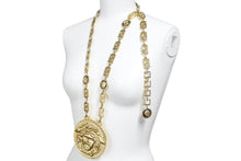 画像をギャラリービューアに読み込む, VERSACE ヴェルサーチ ヴィンテージ メデューサペンダントトップジャンボネックレス ゴールド 美品 中古 29190