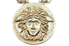画像をギャラリービューアに読み込む, VERSACE ヴェルサーチ ヴィンテージ メデューサペンダントトップジャンボネックレス ゴールド 美品 中古 29190