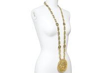 画像をギャラリービューアに読み込む, VERSACE ヴェルサーチ ヴィンテージ メデューサペンダントトップジャンボネックレス ゴールド 美品 中古 29190