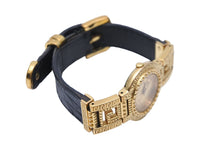 画像をギャラリービューアに読み込む, GIANNI VERSACE ヴェルサーチ ヴィンテージ 腕時計 7009016 メデューサ バロック 箱付き ゴールド ブラック 中古 31481
