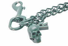 画像をギャラリービューアに読み込む, RAF SIMONS ラフシモンズ アーカイブ ネックレス ロゴ スカル グリーン チェーン ユニセックス メンズ 中古 32529