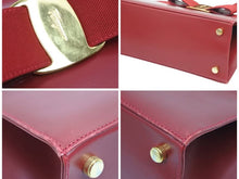 Load image into Gallery viewer, Salvatore Ferragamo サルヴァトーレフェラガモ 2WAYハンドバッグ ヴァラリボン レッド ゴールド金具 美品 中古 33008