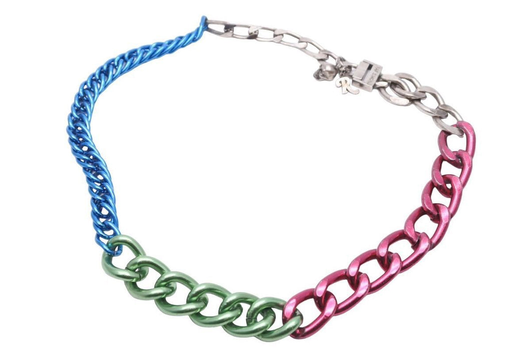 RAF SIMONS ラフシモンズ アーカイブ ネックレス ロゴ スカル マルチカラー チェーン ユニセックス メンズ 中古 33617