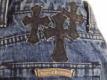 画像をギャラリービューアに読み込む, 2021SS 新品 CHROME HEARTS クロムハーツ クロスパッチ デニムショーツ サイズ27 インディゴ クロスボタン レディース 34892