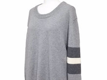 画像をギャラリービューアに読み込む, Maison Margiela メゾンマルジェラ ストライプ セーター ニット クラシックフィット グレー S50H0903 メンズ サイズL 中古 38336 正規品