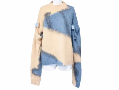 OFF WHITE オフホワイト ニット クロップド ニット セーター ピンク ブルー サイズ 40 OWHE008F18B74069 レディース 美品 38679 正規品